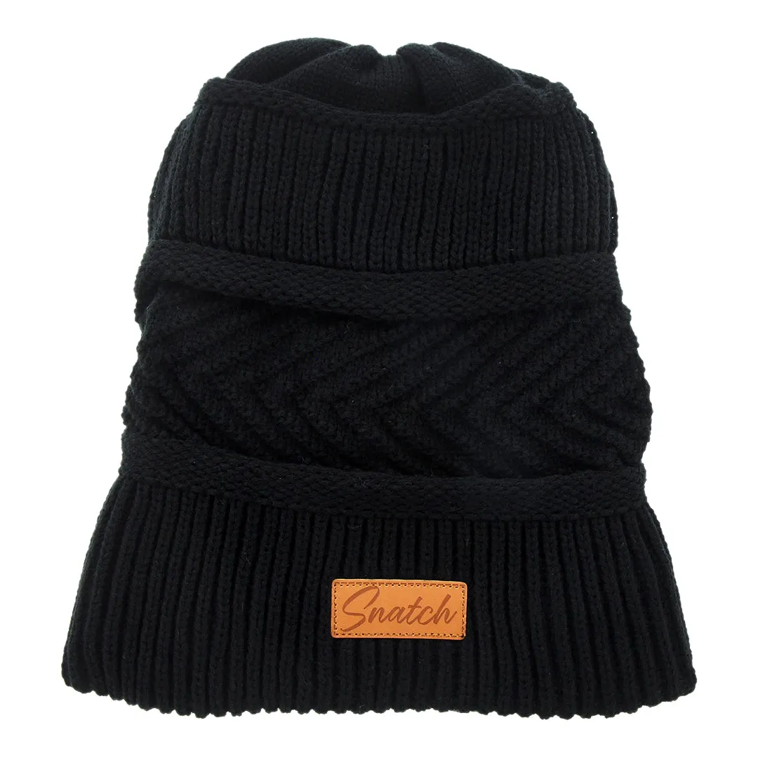 Snatch Arctic Cable Knit Beanie Black - SU7404BKOSFM