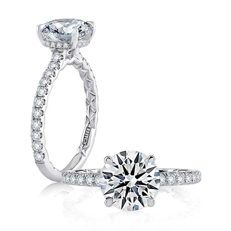 Statement Round Quilted Diamond Engagement Ring