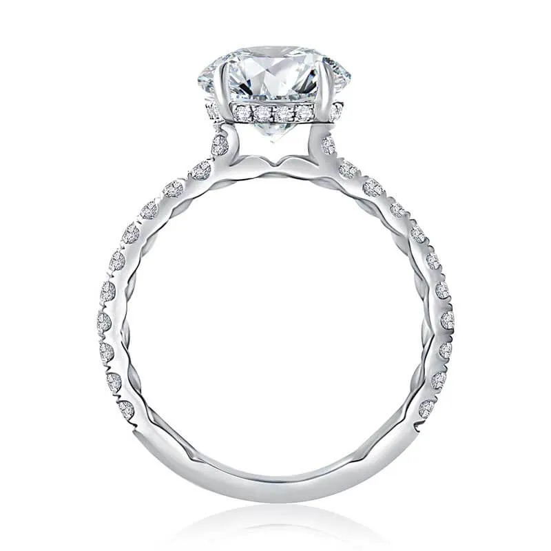 Statement Round Quilted Diamond Engagement Ring