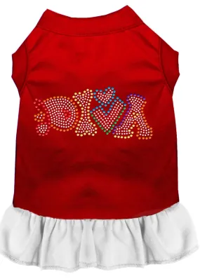 Technicolor Diva Rhinestone Pet Dress Red With White Med (12)