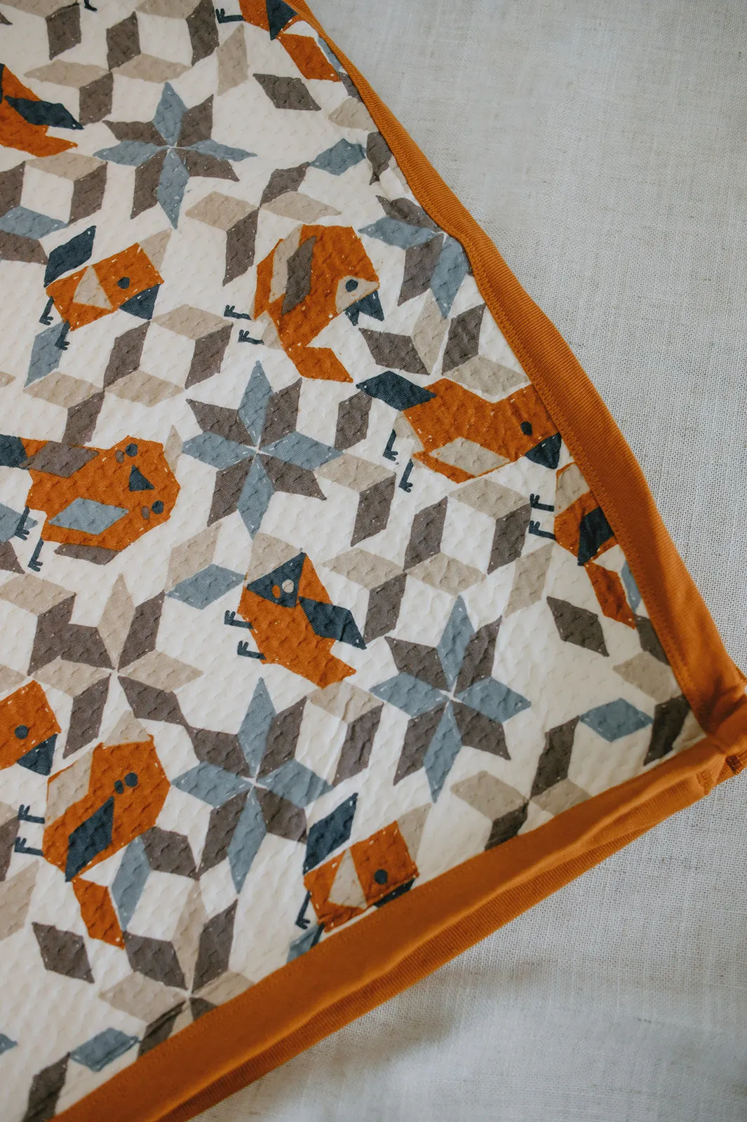 The Bird Patterned Quilted Jersey Blanket - Various Colours