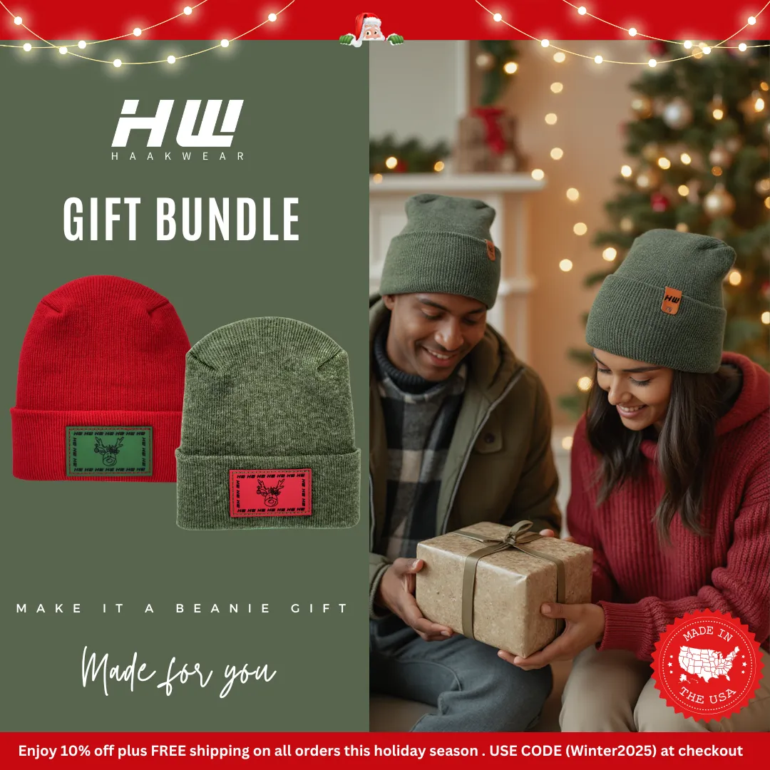 Two (2) Reindeer Christmas Hat Gift Bundle, Limited Edition Beanie by Haakwear