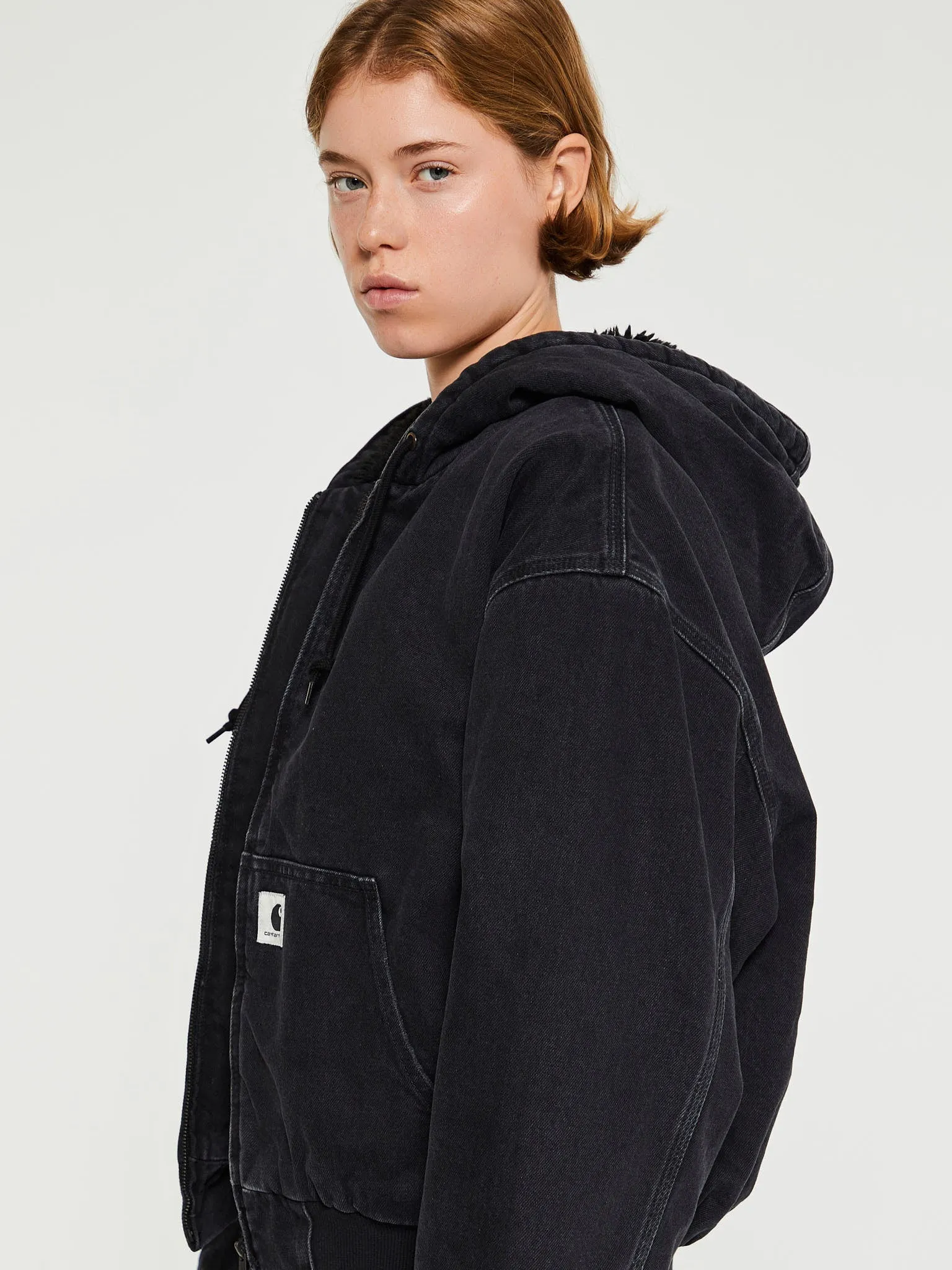 W' OG Active Jacket in Black Stone Washed