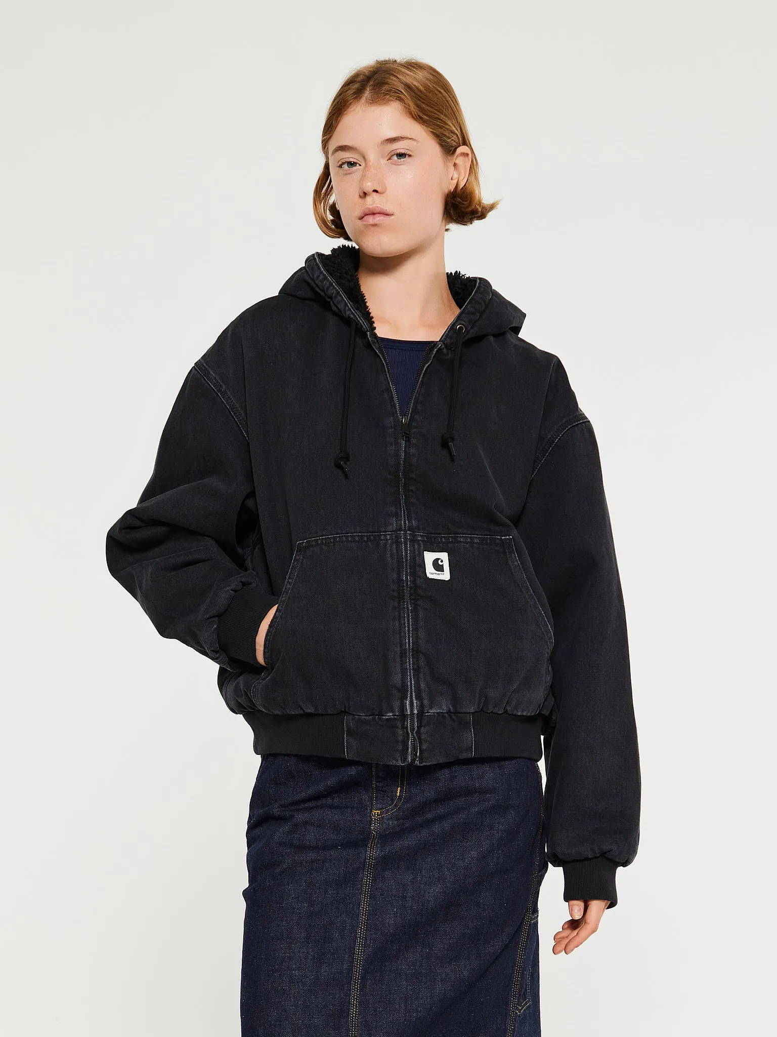 W' OG Active Jacket in Black Stone Washed