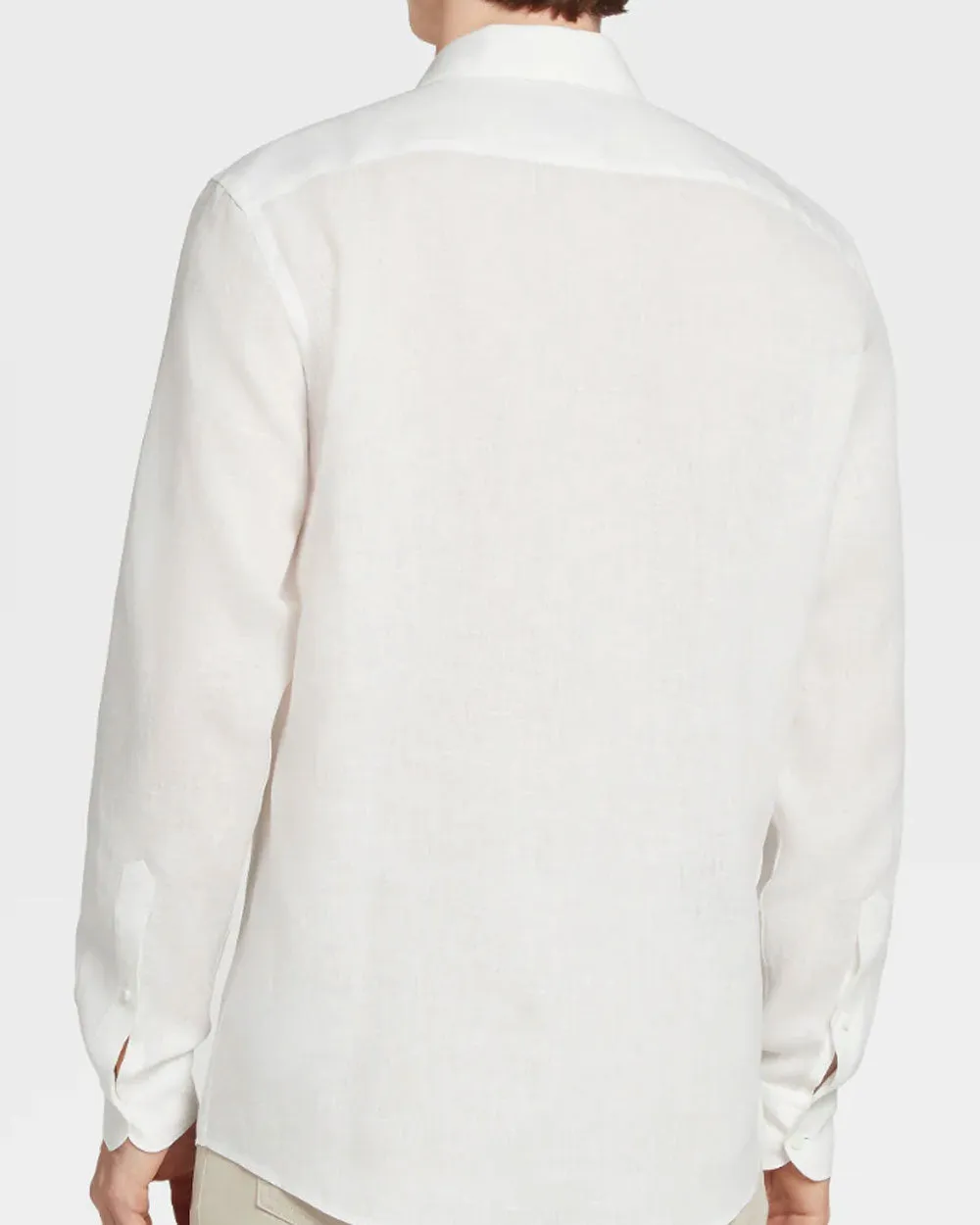 White Pure Linen Sport Shirt