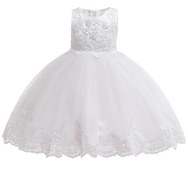 White Sleeveless Tulle Dress (3-10 Yrs)