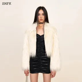 WildWorld Faux Fur Short Jacket In White