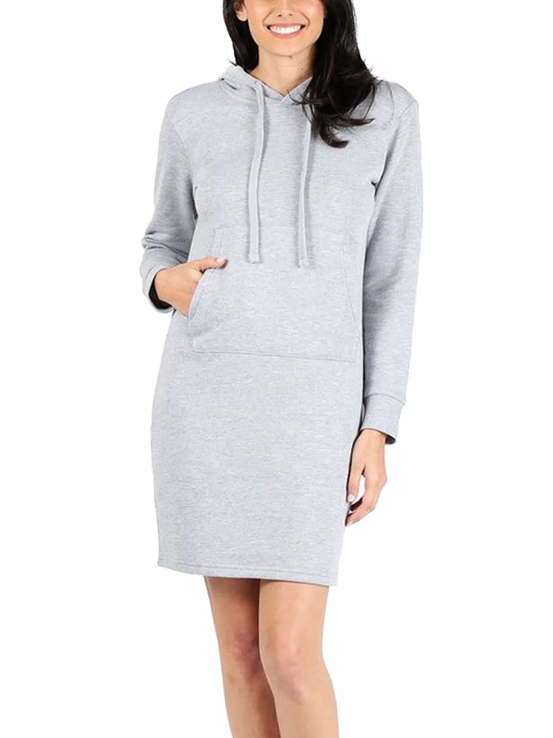 Women's Slim Fit Long Sleeve Fleece Sweater Dress (FWD1151)