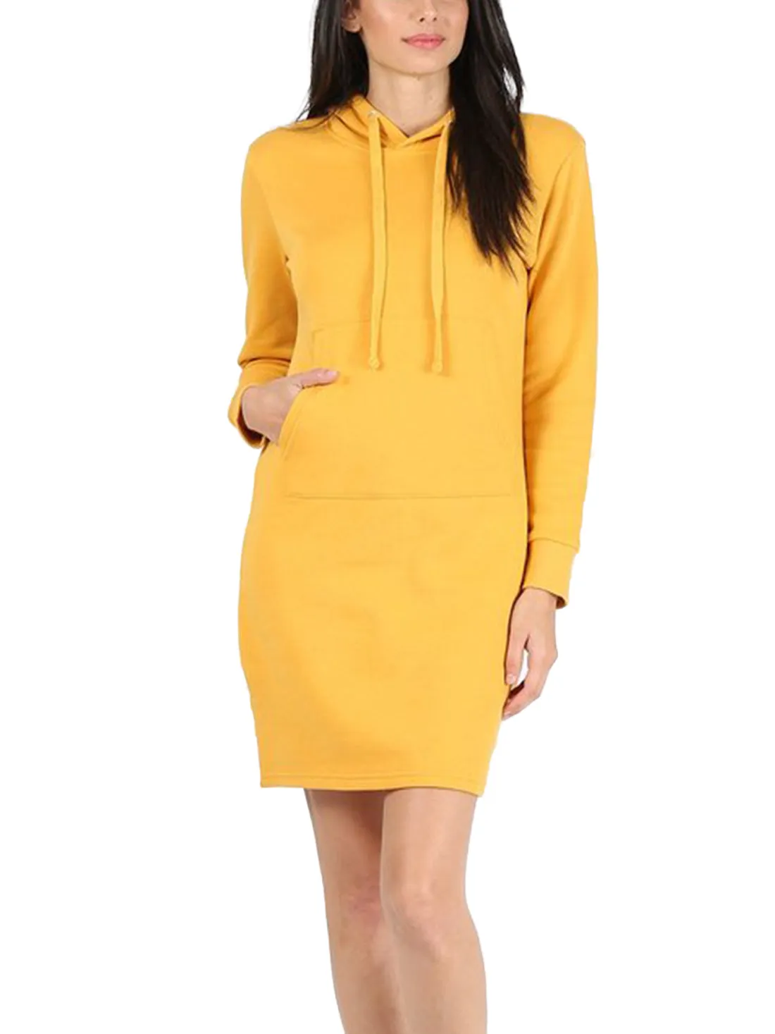 Women's Slim Fit Long Sleeve Fleece Sweater Dress (FWD1151)