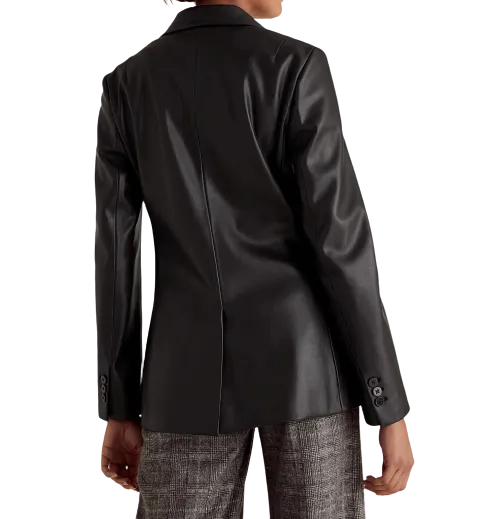 Womens Vida Genuine Lambskin Leather Blazer