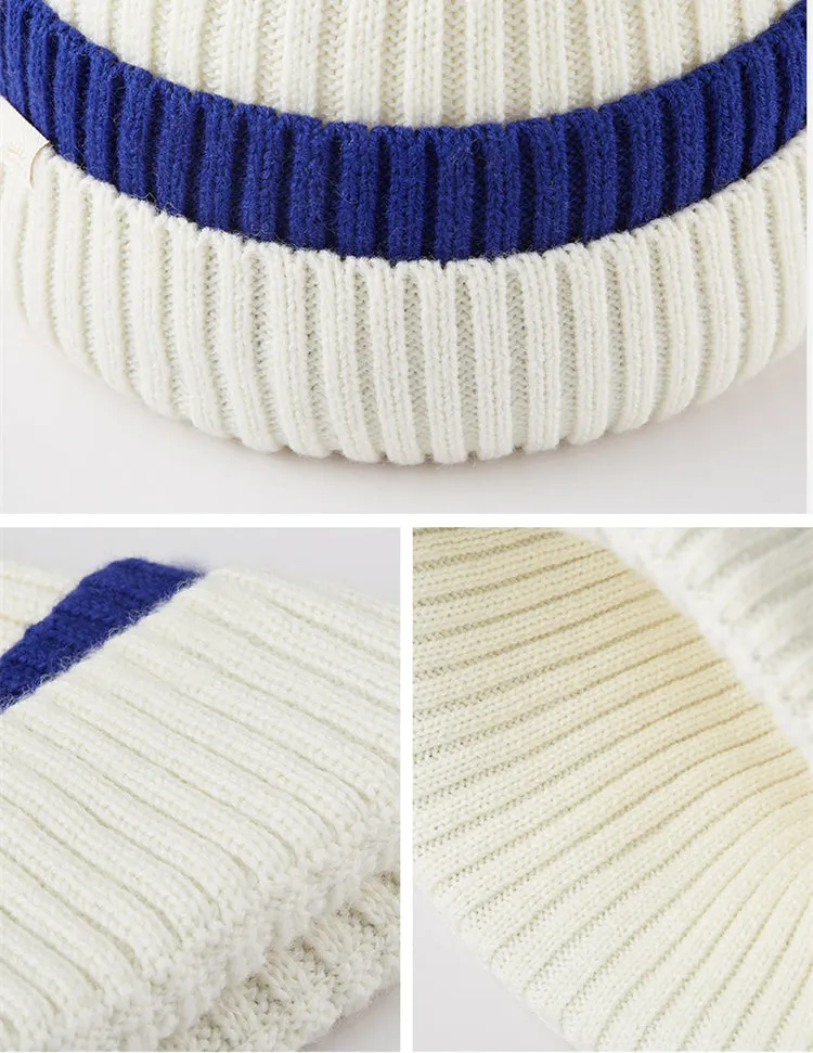 Women's Winter Contract Color Heated Knit Hat