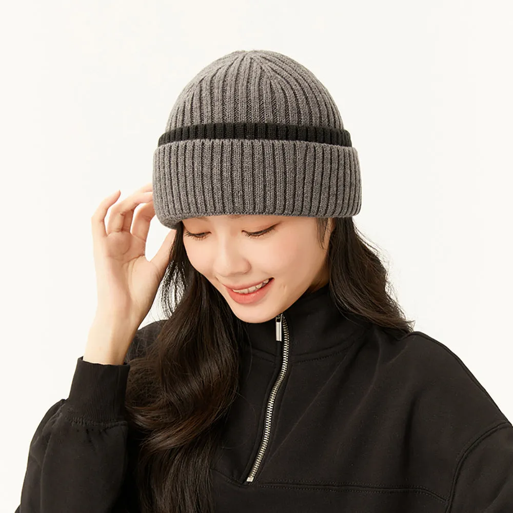 Women's Winter Contract Color Heated Knit Hat