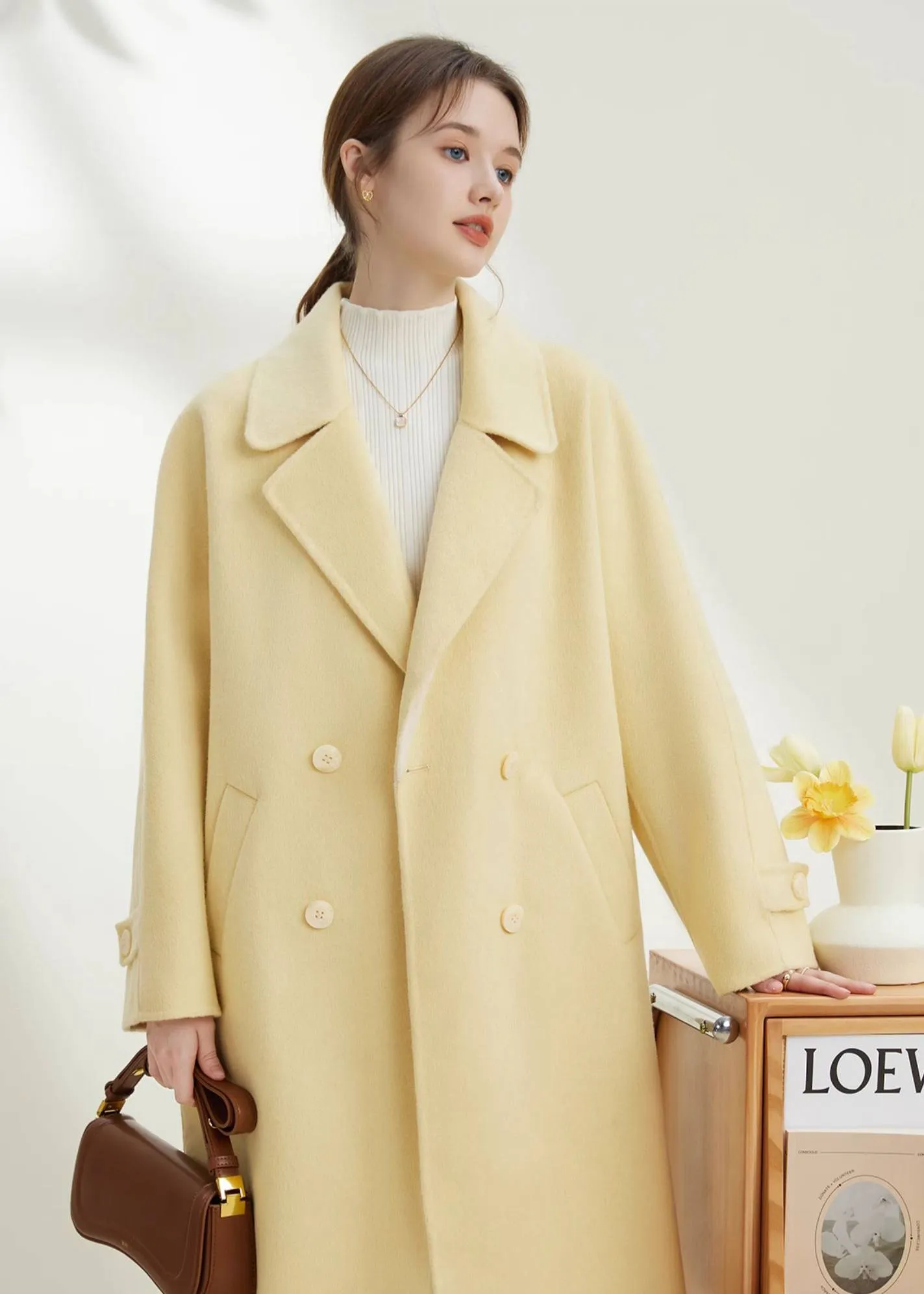 Yellow Double Face Wool Coat