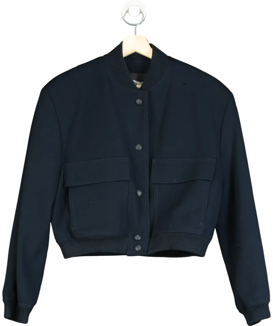 ZARA Blue Bomber Jacket With Pockets UK M